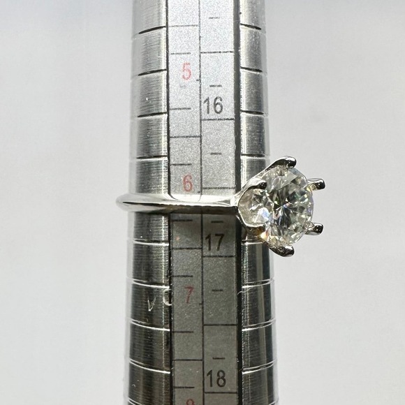 Moissanite Diamond Engagement Ring Six Prong Wedding GRA 18K 3 Ct Size 6 - Picture 10 of 12